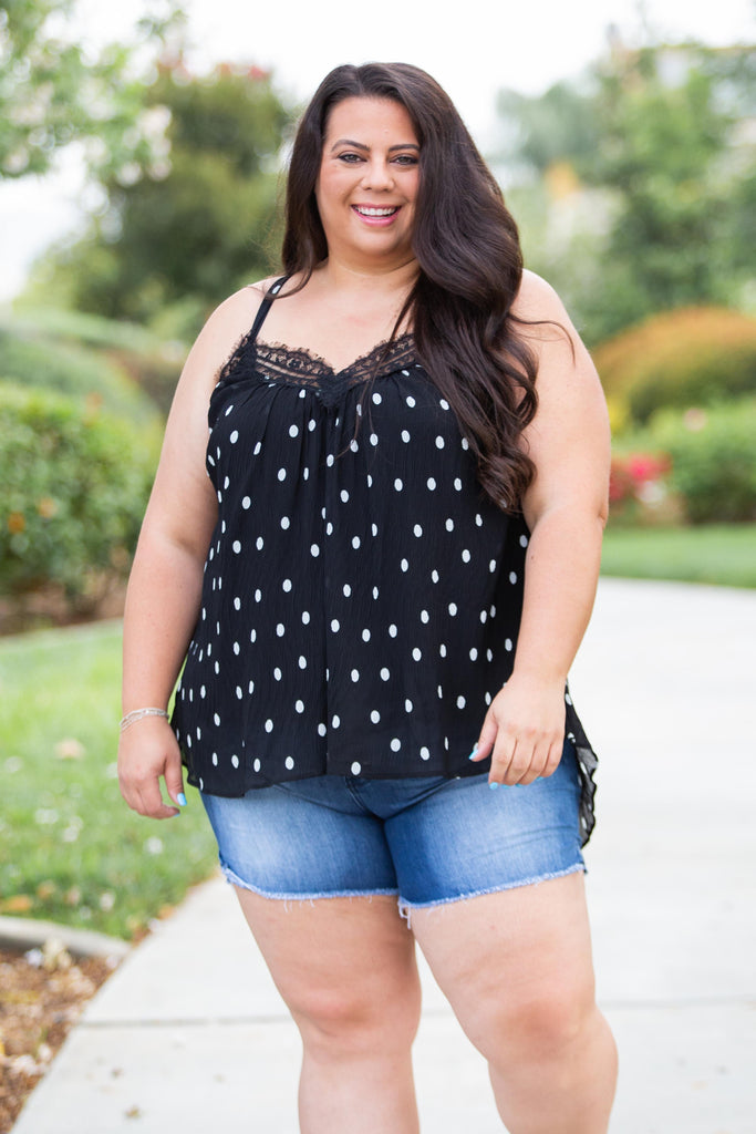 Dotting Around Lace Trim Cami