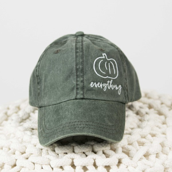 Embroidered Pumpkin Everything Canvas Hat