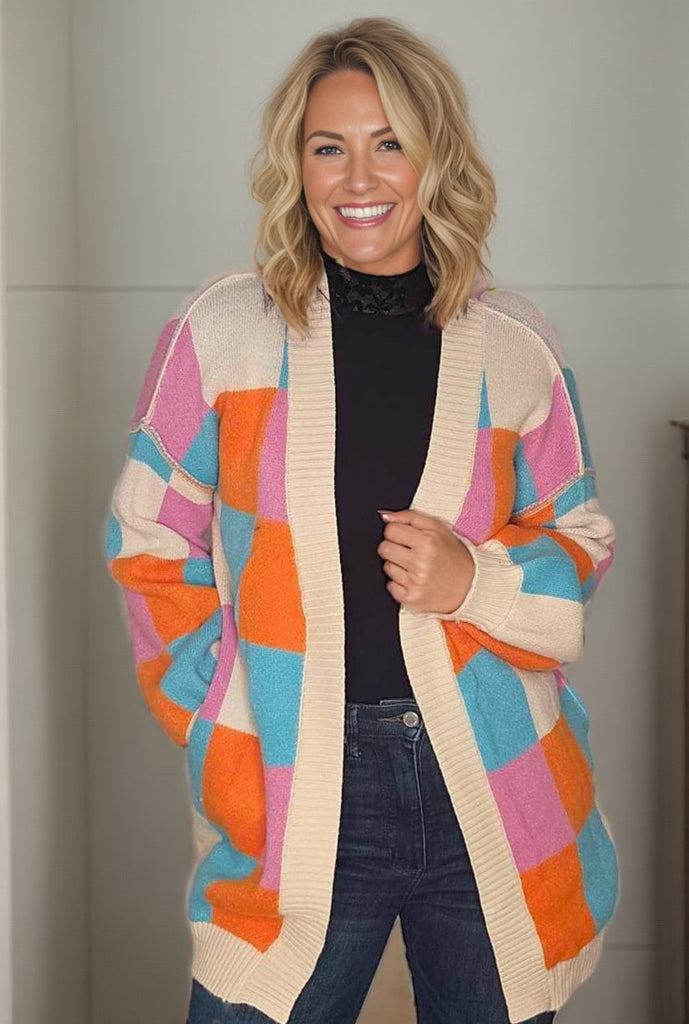 Rainbow Colorblock Cardigan