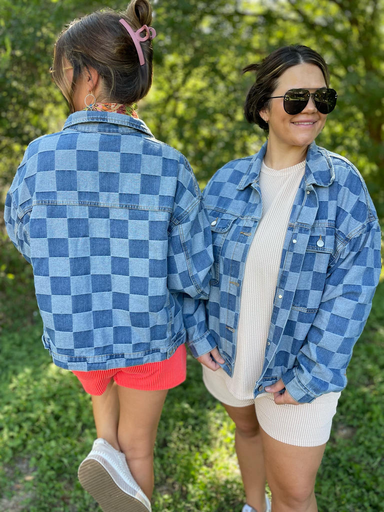 PREORDER: Checkered Denim Jacket