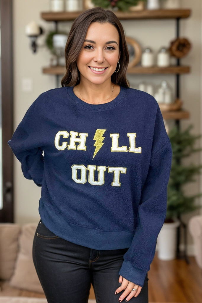 Bolt Up & Chill Out - Navy Sweater