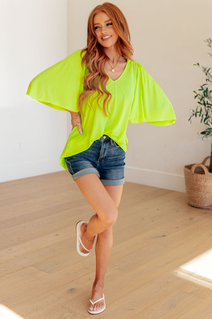 Cali Blouse in Neon Green