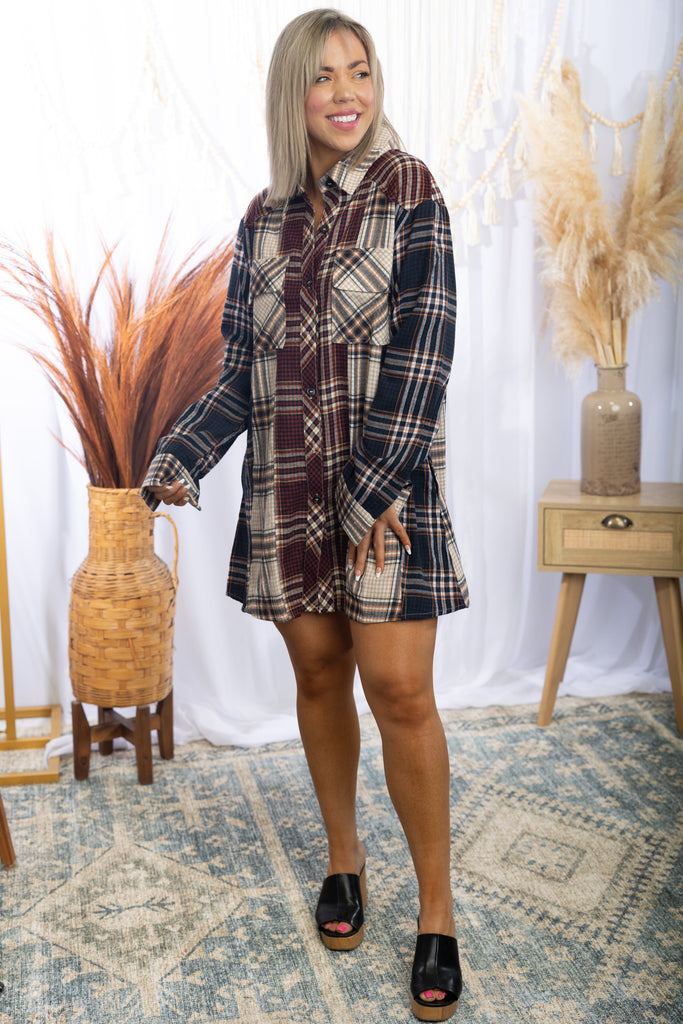 Chasin' You Tunic Flannel - Dress
