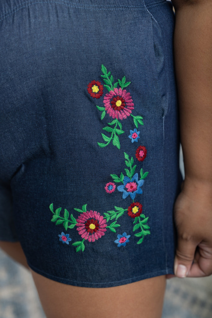 Embroidered Paradise Shorts