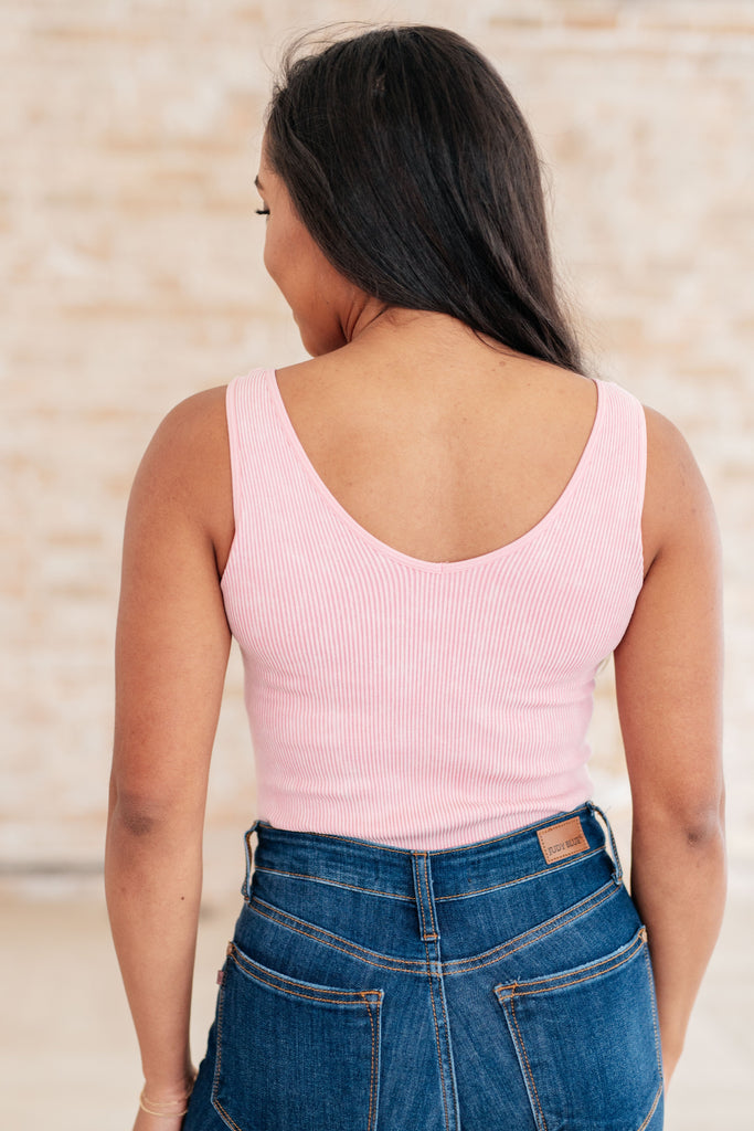 Fundamentals Ribbed Seamless Reversible Tank Dusty Rose