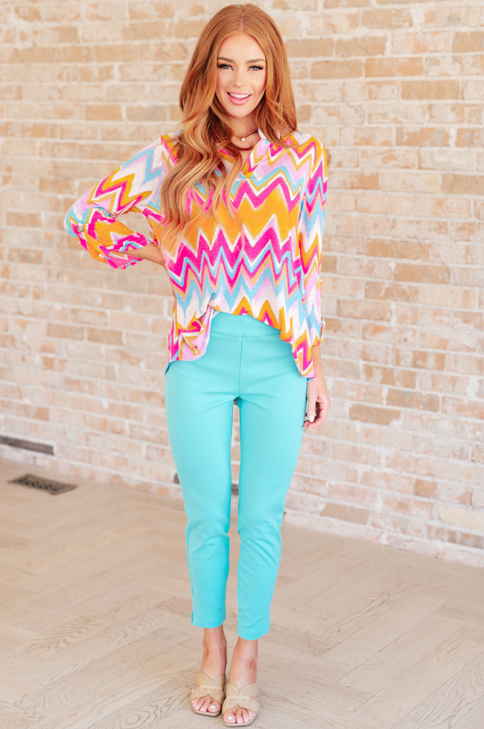 Lizzy Top in Orange Multi Chevron