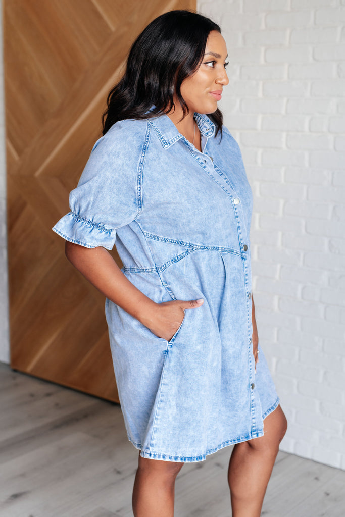 Westward Movement Denim Shirtdress