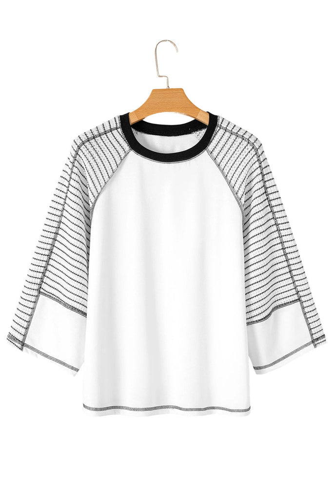 Striped Three Quarter Sleeve Top