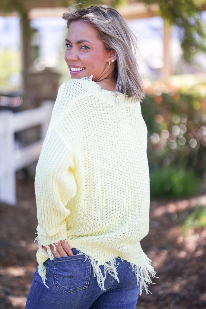 You Are My Sunshine Frayed Sweater
