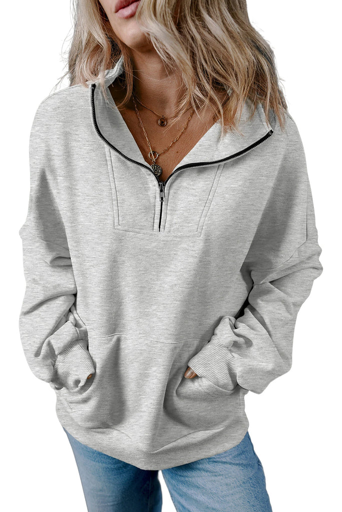 Quarter Zip Pocket Sweatshirt