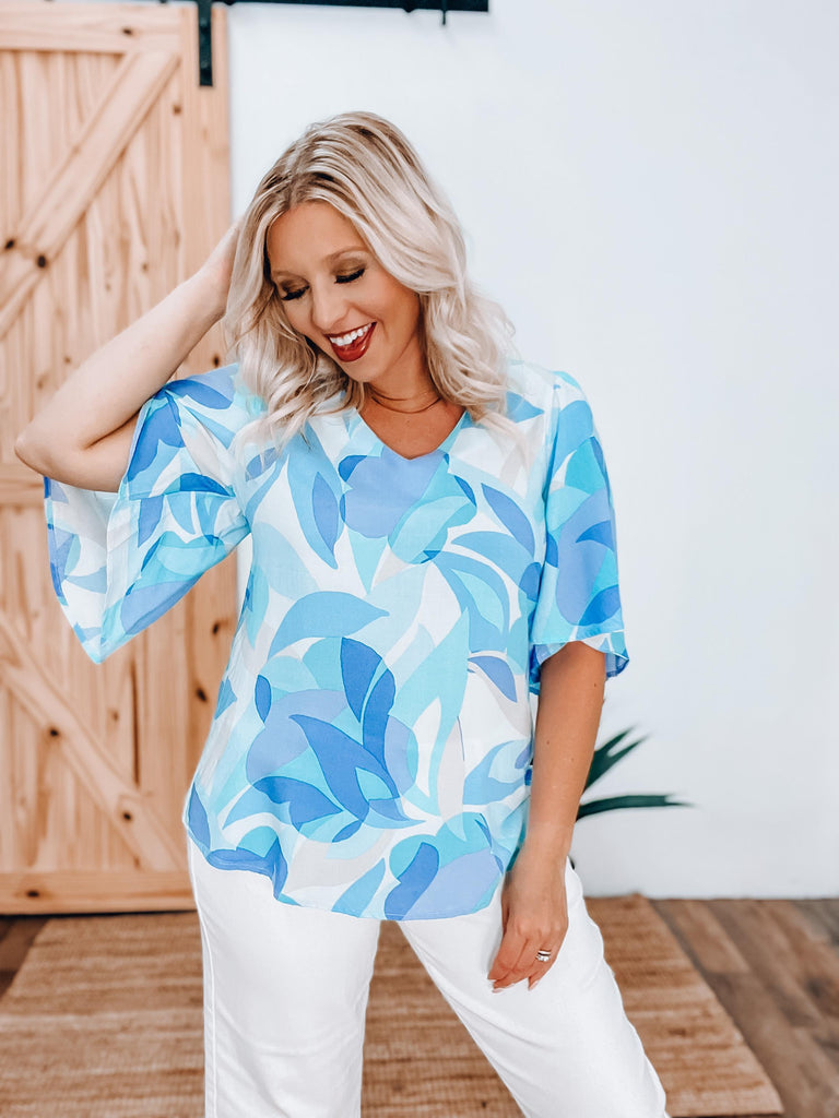 The Tropics Top In Blue