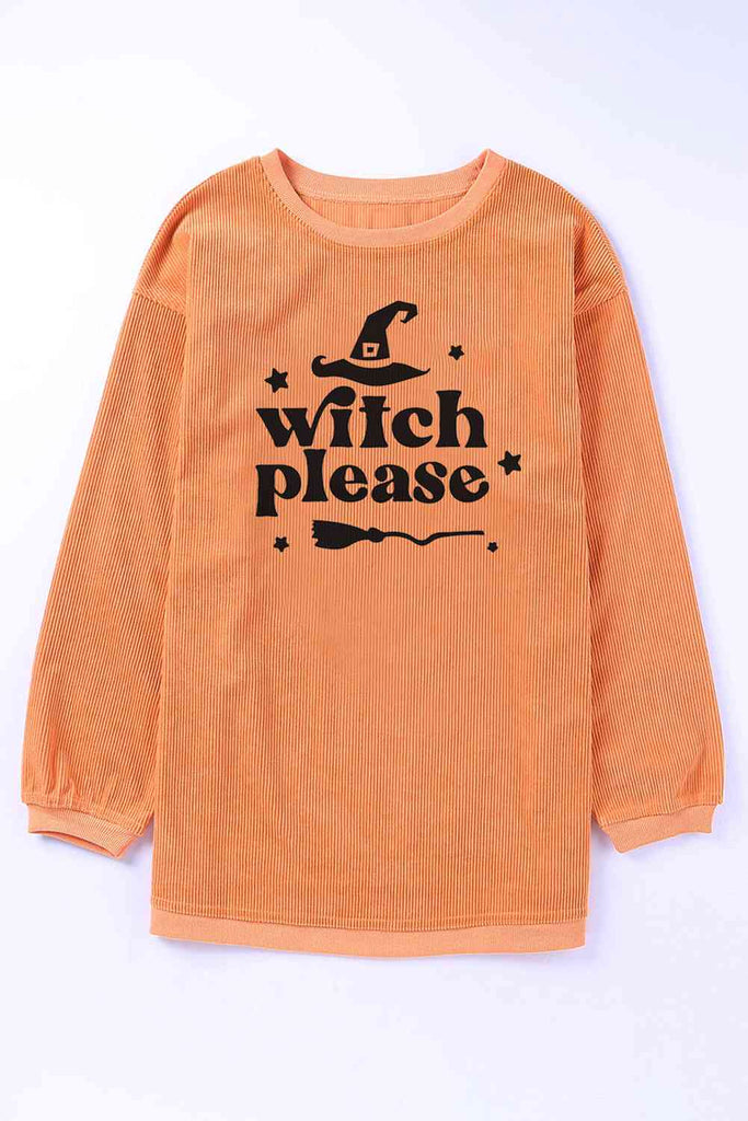 WITCH PLEASE Graphic Dropped Shoulder Sweatshirt