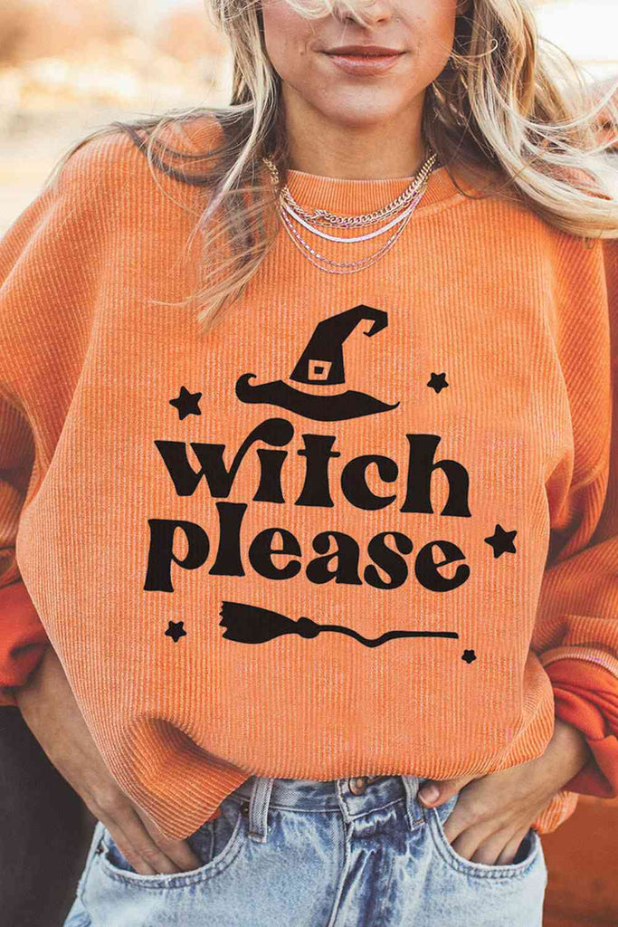 WITCH PLEASE Graphic Dropped Shoulder Sweatshirt