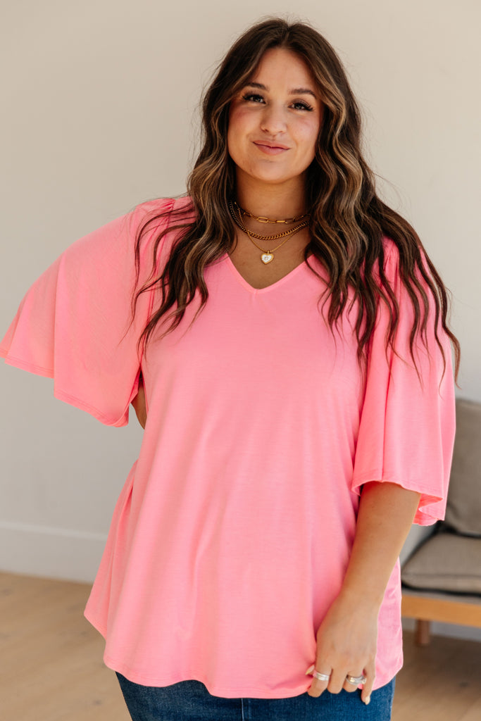 Cali Blouse in Neon Pink