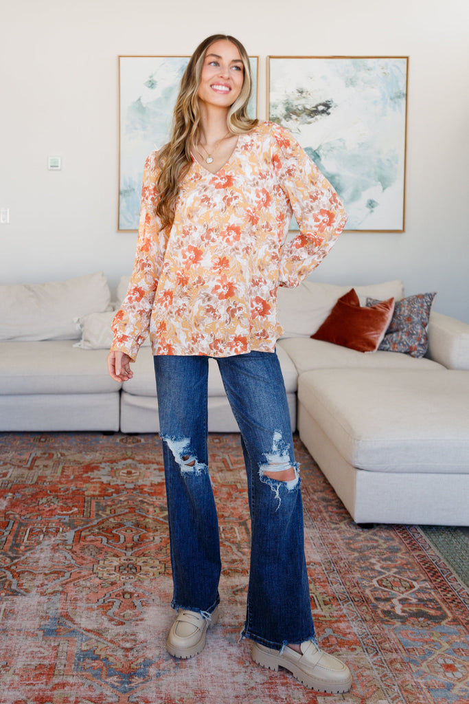 Marigold Dreams Floral Blouse