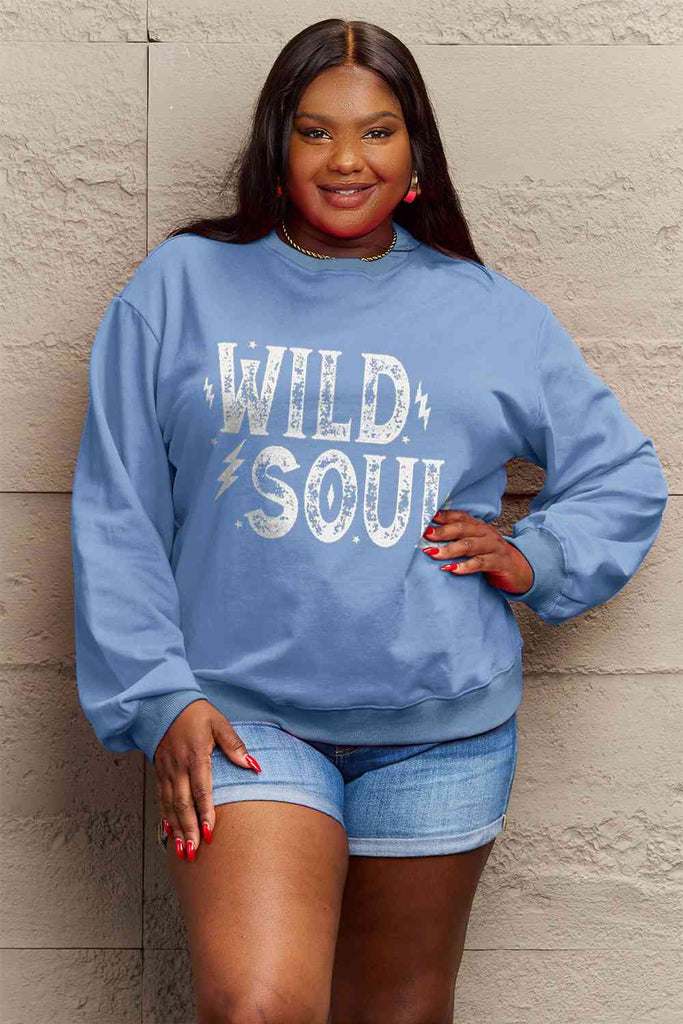 Simply Love Full Size WILD SOUL Graphic Sweatshirt